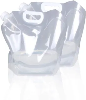 1.3 Gallon Collapsible Water Container Bag, BPA Free Food Grade Clear Plastic Storage Jug for Sport Camping Riding Mountaineer,Freezable,Food Grade (1.3 Gal, 2-pack)