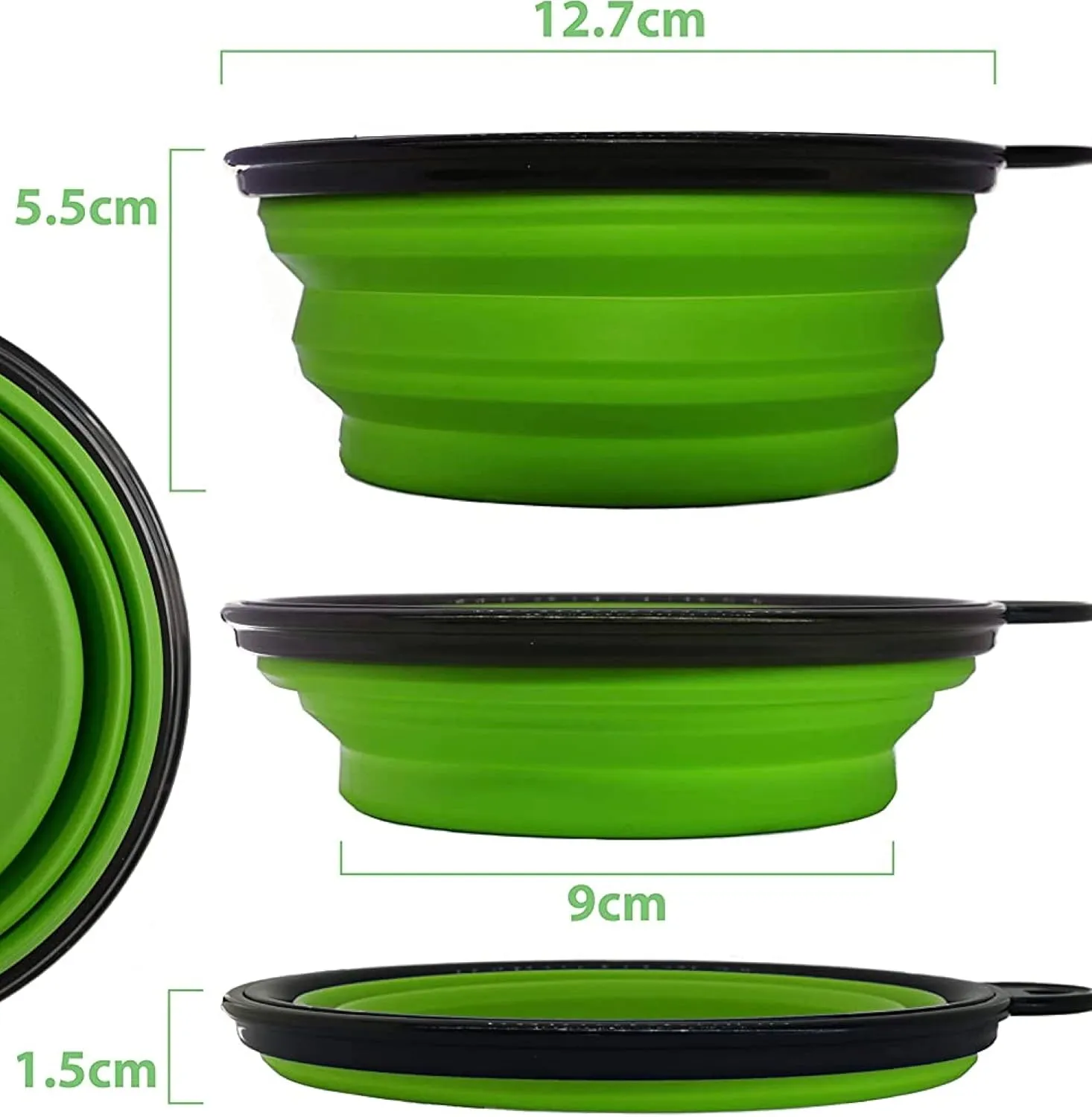 2-Pack Collapsible Dog Bowls - Portable Pet Feeding Bowl - Portable Travel Feeding Bowl for Cats Dogs - Foldable Space Saving Feeding Food Bowls for Pets