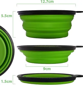 2-Pack Collapsible Dog Bowls - Portable Pet Feeding Bowl - Portable Travel Feeding Bowl for Cats Dogs - Foldable Space Saving Feeding Food Bowls for Pets