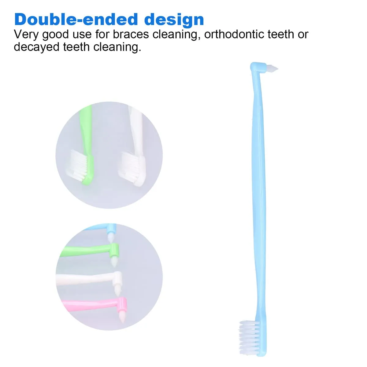 2 Pieces Orthodontic Toothbrushes, Braces Toothbrush, Oralcleaning Care Brush Orthodontic Double-Headed Brush, for Single Head Toothbrush for Braces Detail Cleaning