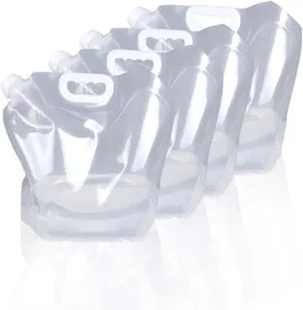 2.6 Gallon Collapsible Water Container Bag, BPA Free Food Grade Clear Plastic Storage Jug for Sport Camping Riding Mountaineer,Freezable,Food Grade (2.6 Gal, 4-pack)