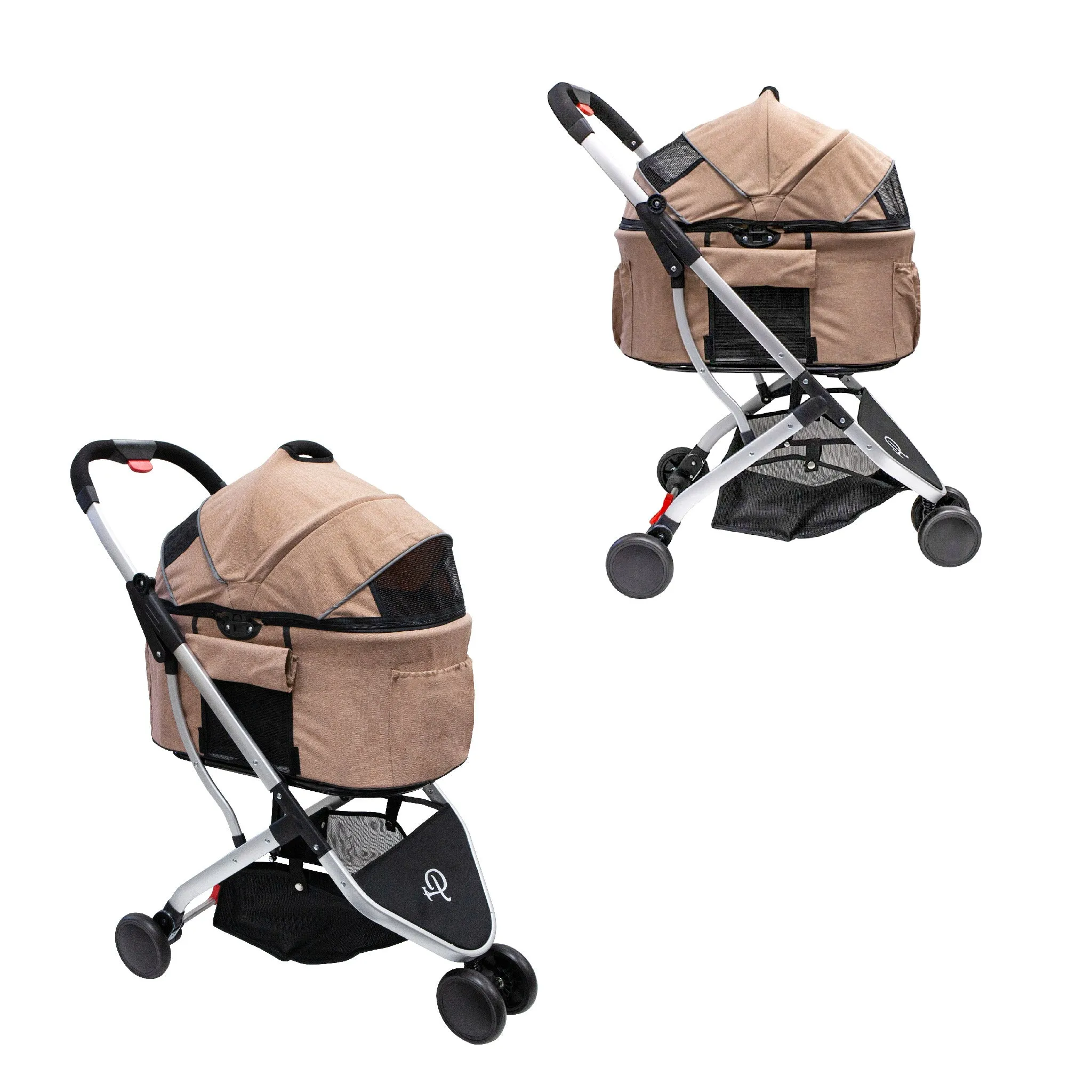 3-in-1 Newport Pet Stroller (Travel Carrier   Car Seat   Stroller), Easy Trifold/Unfold, 360º Front Rotating Wheel, Small/Medium Dogs, Cats and Pets, Supports up to 45LBS