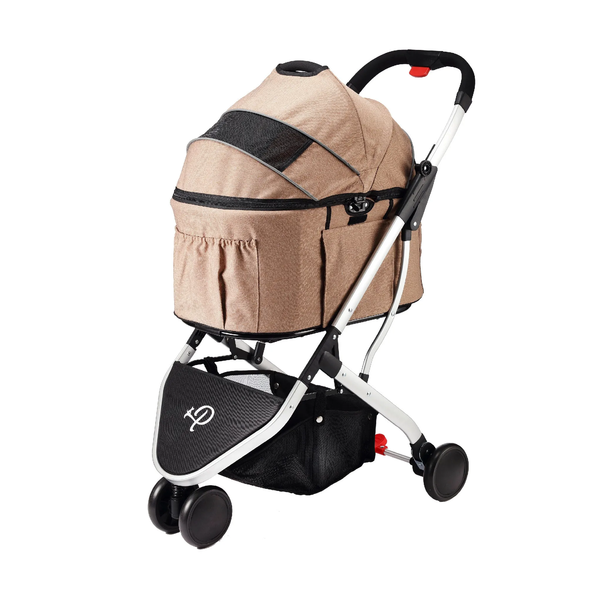 3-in-1 Newport Pet Stroller (Travel Carrier   Car Seat   Stroller), Easy Trifold/Unfold, 360º Front Rotating Wheel, Small/Medium Dogs, Cats and Pets, Supports up to 45LBS
