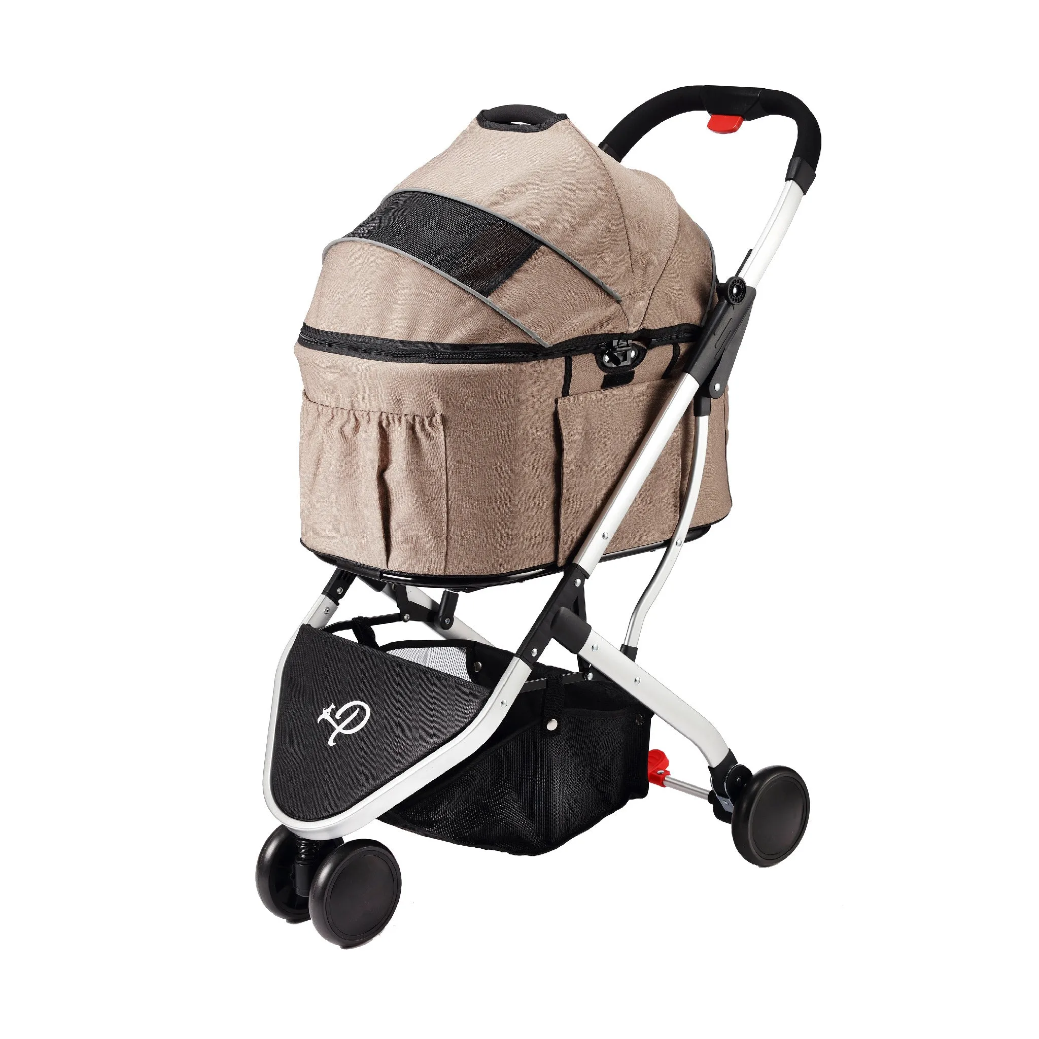 3-in-1 Newport Pet Stroller (Travel Carrier   Car Seat   Stroller), Easy Trifold/Unfold, 360º Front Rotating Wheel, Small/Medium Dogs, Cats and Pets, Supports up to 45LBS