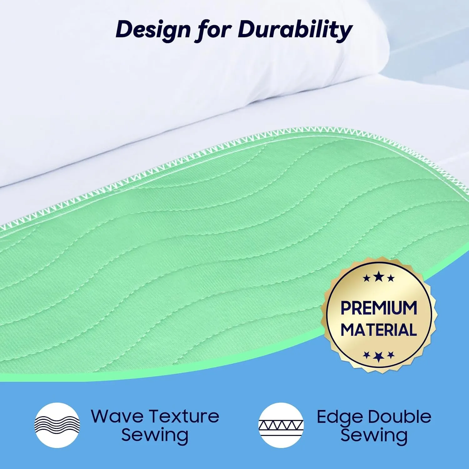 4 Pack 36 x 54 Extra Heavy Absorbency Washable Underpads, Waterproof Nursing Pads Incontinence Bed Pads, Reusable Washable Pee Pads for Dogs, Diaper Changing & Adults, Mattress Protector