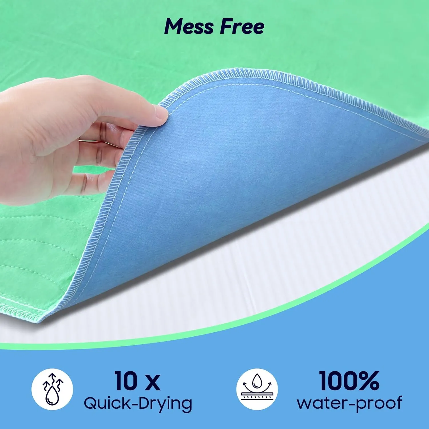 4 Pack 36 x 54 Extra Heavy Absorbency Washable Underpads, Waterproof Nursing Pads Incontinence Bed Pads, Reusable Washable Pee Pads for Dogs, Diaper Changing & Adults, Mattress Protector