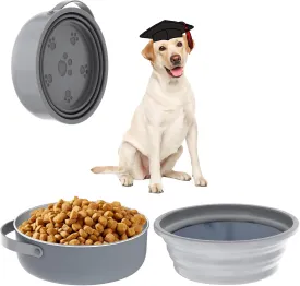 40 Oz Travel Dog Bowls with Lid, Collapsible Dog Water Bowl BPA-Free, Stainless Steel Dog Food Bowl - 2in1 Portable Dog Bowls - Dog Trip Camping Travel Essentials