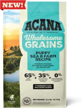 ACANA Wholesome Grains Dry Dog Food Puppy Sea & Farm Recipe, 22.5lb