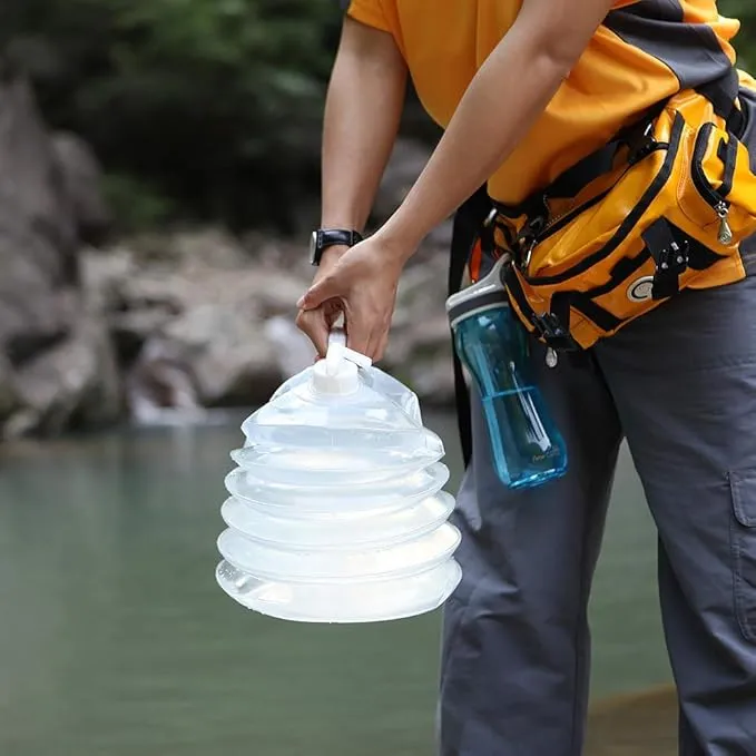 AceCamp Accordion Jerrycans, Collapsible Water Container, Drinking Water Carrier Jug with Spigot, Food Grade PET, Camping, Hiking, Backpacking, Outdoor, Flat Convenient Storage (10 Liter)
