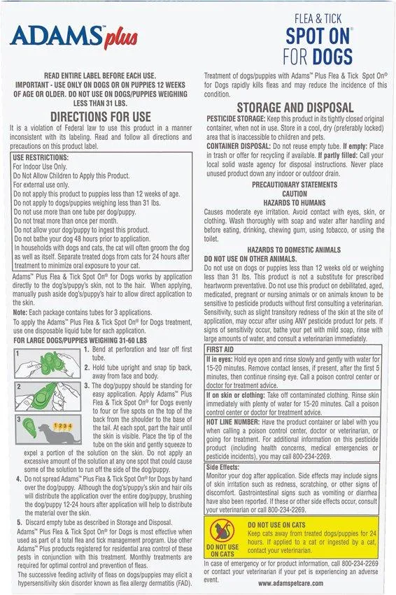 ADAMS™ Plus Flea & Tick Prevention Spot On for Dogs