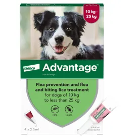 Advantage 250 Spot On Flea Control - Large Dogs 10-25kg (4 Pipettes)