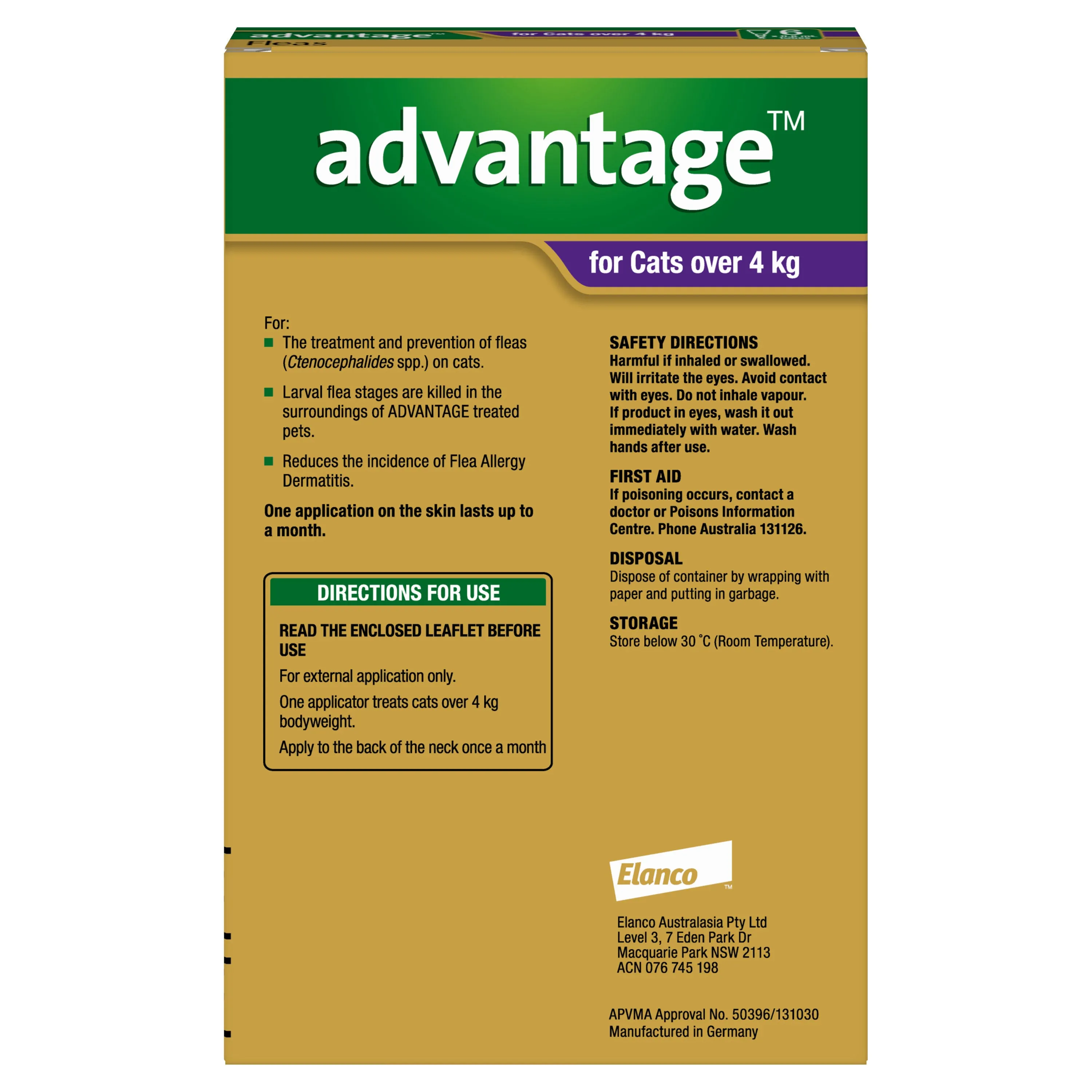 Advantage Spot-On Flea Treatment >4kg Cat