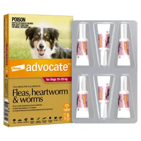 Advocate Flea Heartworm and Worm Treatment for Dogs 10-25kg Red 6 Pack