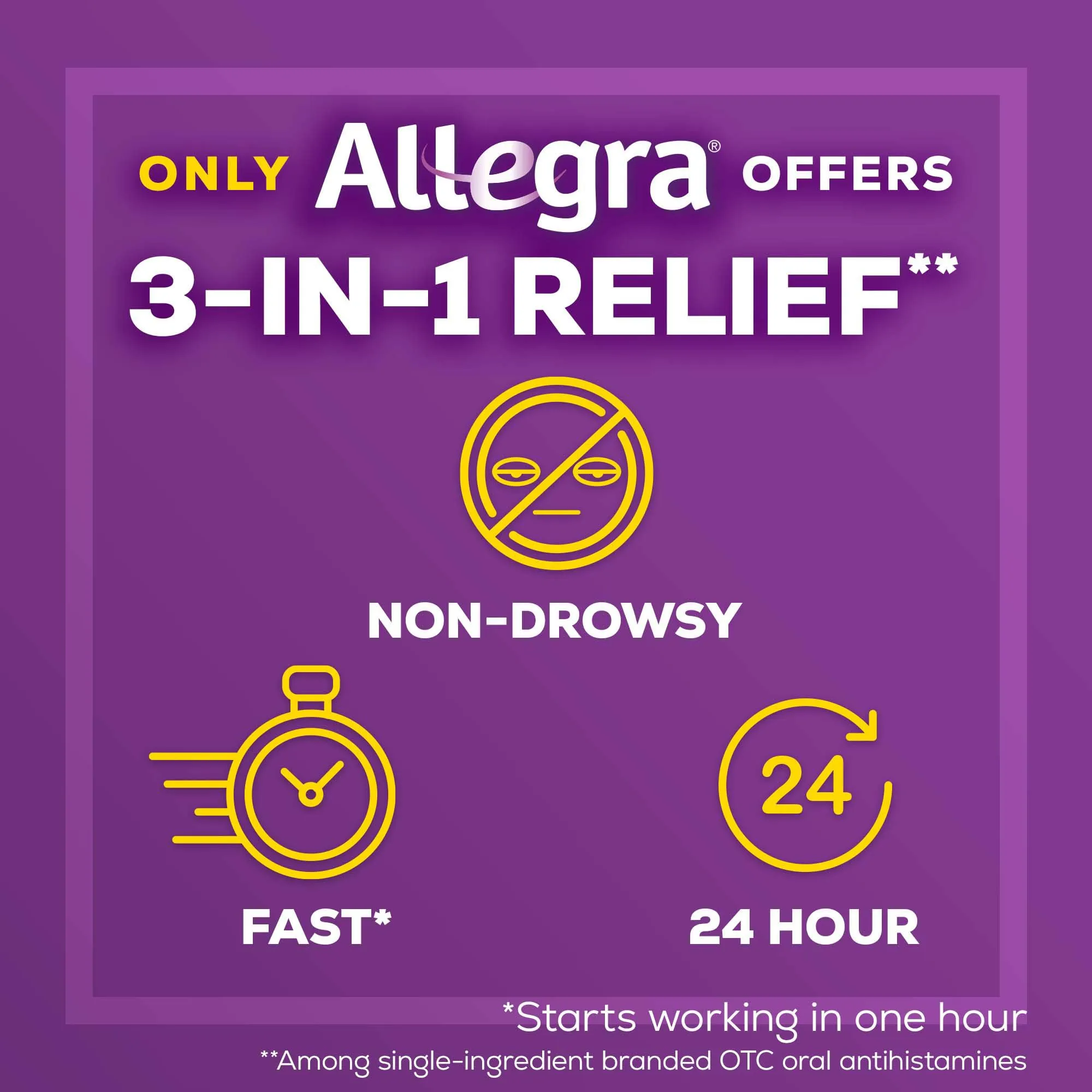Allegra 24HR Adult Non-Drowsy Antihistamine Tablets, 100-Count, 24-Hour Allergy Relief, 180 mg Antihistamine Tablet