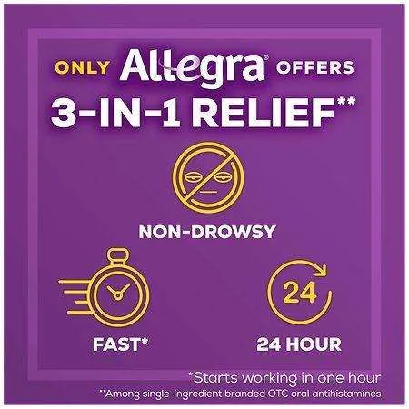 Allegra Adult 24HR Tablet 180 mg, Allergy Relief