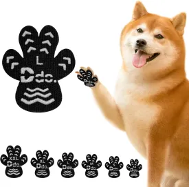Anti-Slip Dog Paw Protector Pads, Dog Paw Stickers 12 Sets(48 Pcs) Black, for Pets Senior Dogs with Traction on Hardwood Floor, Non-Slip Dog Grips Dog Shoes Boots Socks ReplaceL
