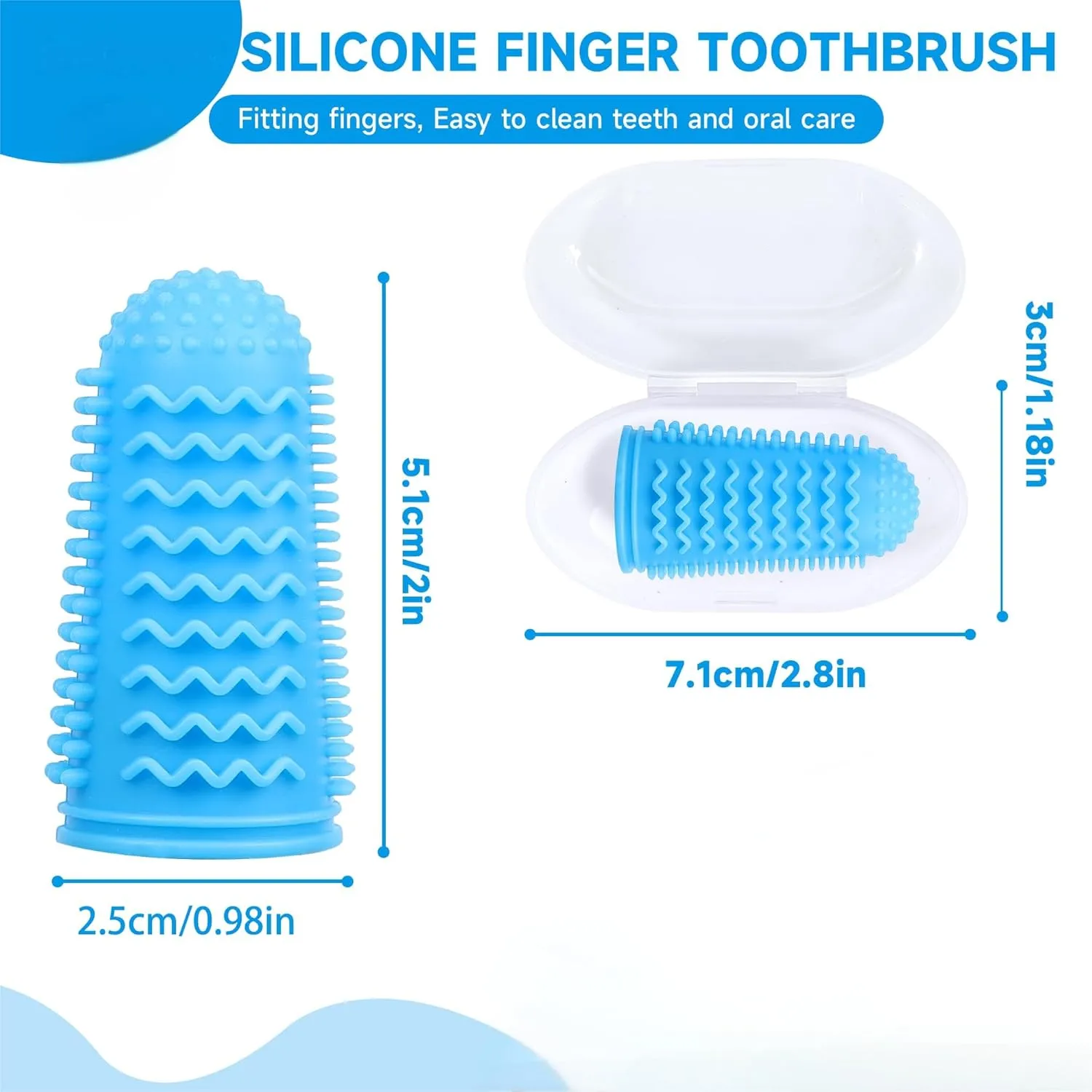 Baby Finger Toothbrush 4 Pcs with 4 Storage Case,Silicone Baby Toothbrush 0-6 Months,Soft Finger Tooth Brush,Toddler Oral & Teeth Cleaner,Infant Gum & Tongue Finger Brush Yellow White
