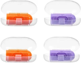 Baby Finger Toothbrushes 4 Pcs with 4 Storage Case, Silicone Baby Toothbrush Fingers Toothbrush for Toddlers 0-12 Months,Soft Finger Tooth Brushing Infant Fingers toothbrushes