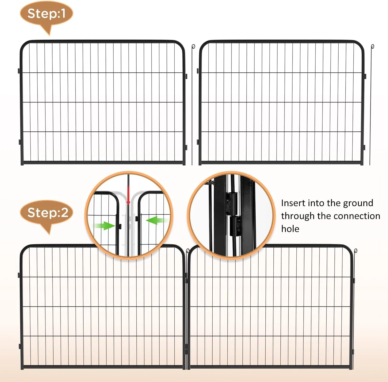 BestPet Dog Playpen Indoor 40 inch 12 Panels Metal Dog Pen Pet Dog Fence Outdoor Exercise Pen with Doors,Pet Puppy Playpen for RV Camping Yard, Black