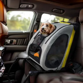 BingoPaw Collapsible Dog Travel Crate - 2-in-1 Foldable Pet Carrier Stroller with Adjustable Handel - Portable Doggie Car Seat Cage with Safety Belt and Good Ventilation