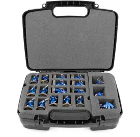 CASEMATIX Miniature Storage Hard Shell Case - 30 Slot Figurine Carrying Case with Customizable Foam for for Warhammer 40k, DND and More!