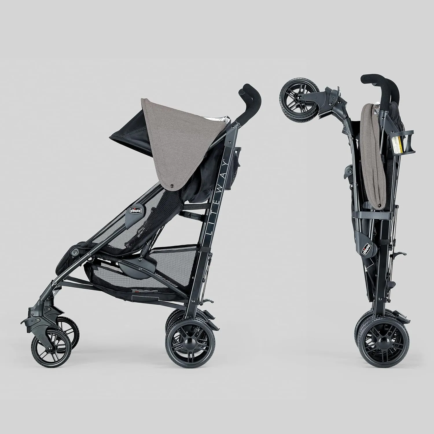 Chicco Liteway Stroller, Compact Fold Lightweight Aluminum Frame Umbrella Baby Stroller, for Use with Babies and Toddlers up to 40 lbs. | Arctic/Blue