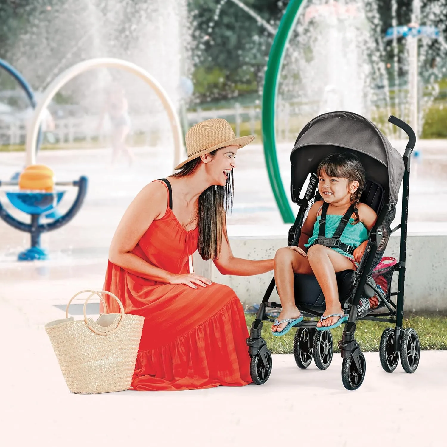 Chicco Liteway Stroller, Compact Fold Lightweight Aluminum Frame Umbrella Baby Stroller, for Use with Babies and Toddlers up to 40 lbs. | Arctic/Blue