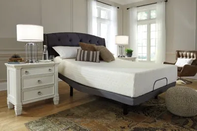 Chime 12 Inch Memory Foam King Mattress in a Box with Head-Foot Model Best King Adjustable Base
