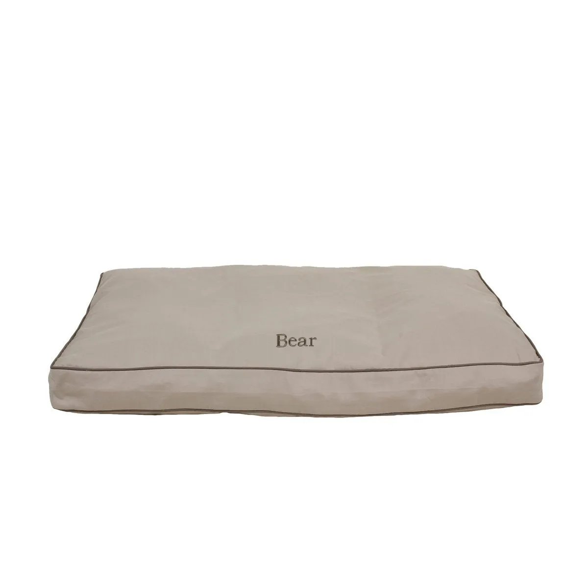 Classic Canvas Personalized Rectangle Dog Bed Khaki/Sage