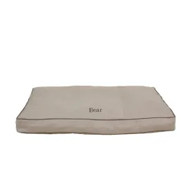 Classic Canvas Personalized Rectangle Dog Bed Khaki/Sage