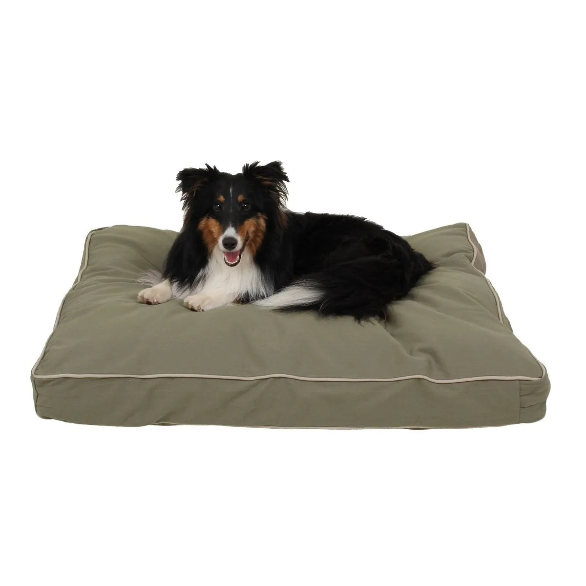 Classic Canvas Personalized Rectangle Dog Bed Sage/Khaki