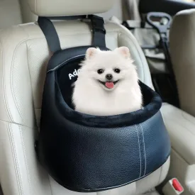Dog Car Seat for Small Dogs, Luxury PU Leather Dog Booster Seat, Car Seat for Dogs, Can be Used as Carrier Bag