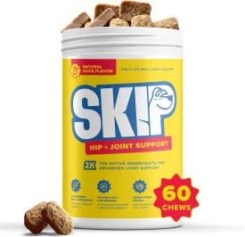 Dog Hip and Joint Supplement, 60 Soft Chews with Glucosamine, Chondroitin, MSM & Green-Lipped Mussel, Supports Mobility & Joint Health - Vet-Formulated Glucosamine for Dogs Small & Large Breeds