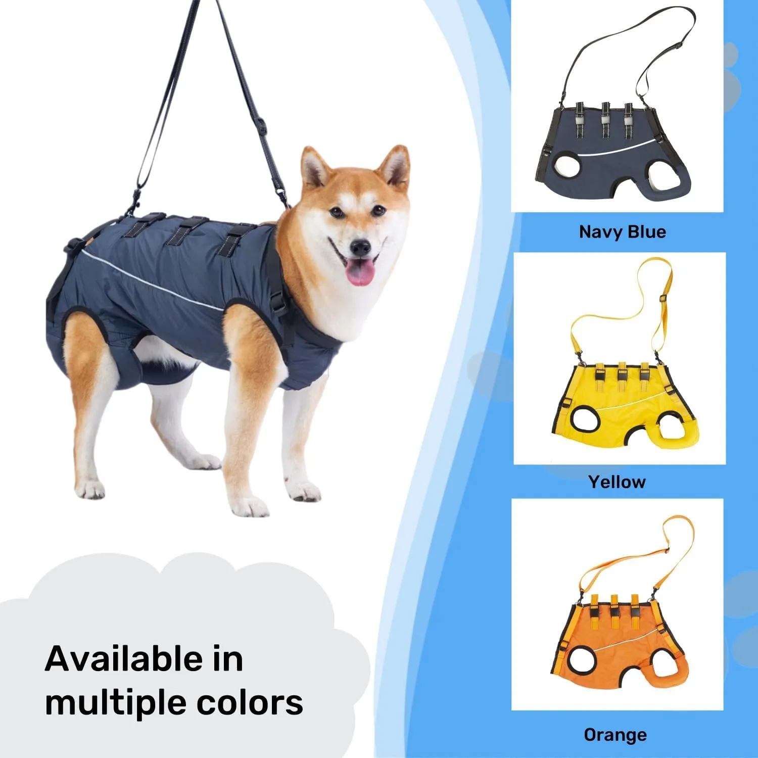 Dog Lift Harness,Dog Assistance Strap,Pet Support & Rehabilitation Sling Lift,Adjustable Padded Breathable Straps for Senior,Joint Injuries,Disabled Dogs Yellow S
