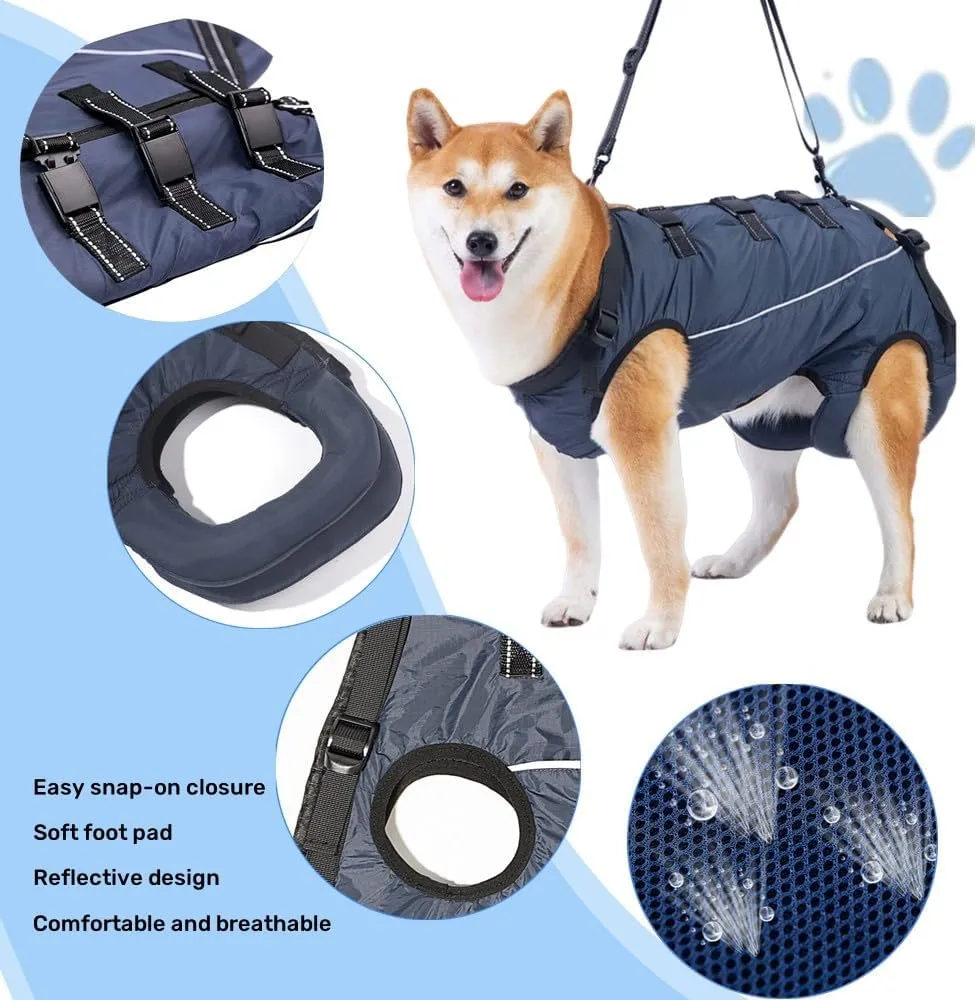Dog Lift Harness,Dog Assistance Strap,Pet Support & Rehabilitation Sling Lift,Adjustable Padded Breathable Straps for Senior,Joint Injuries,Disabled Dogs Yellow S