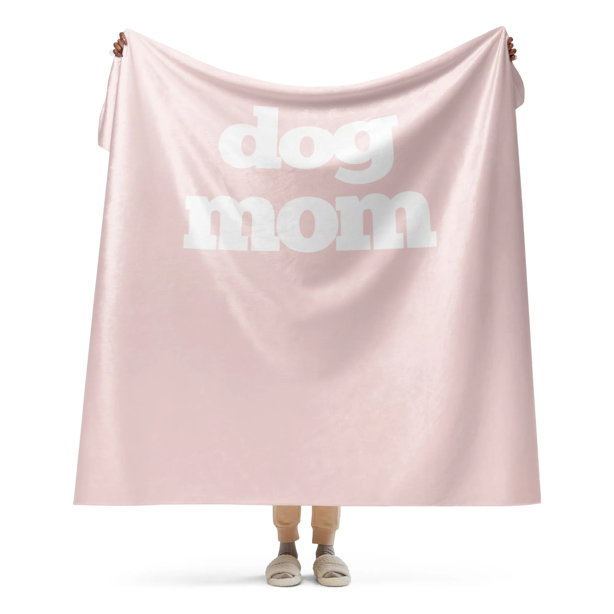 Dog Mom Neutrals Premium Sherpa Blanket