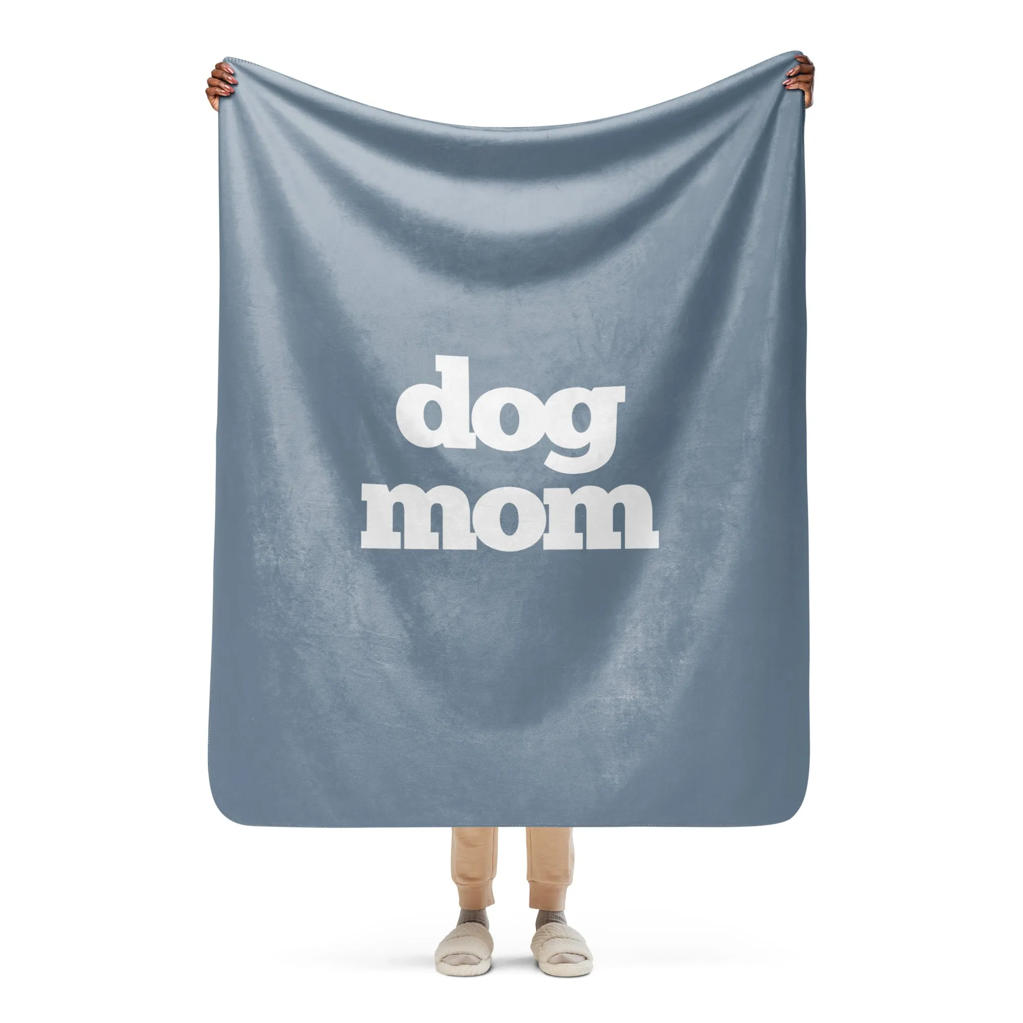 Dog Mom Neutrals Premium Sherpa Blanket