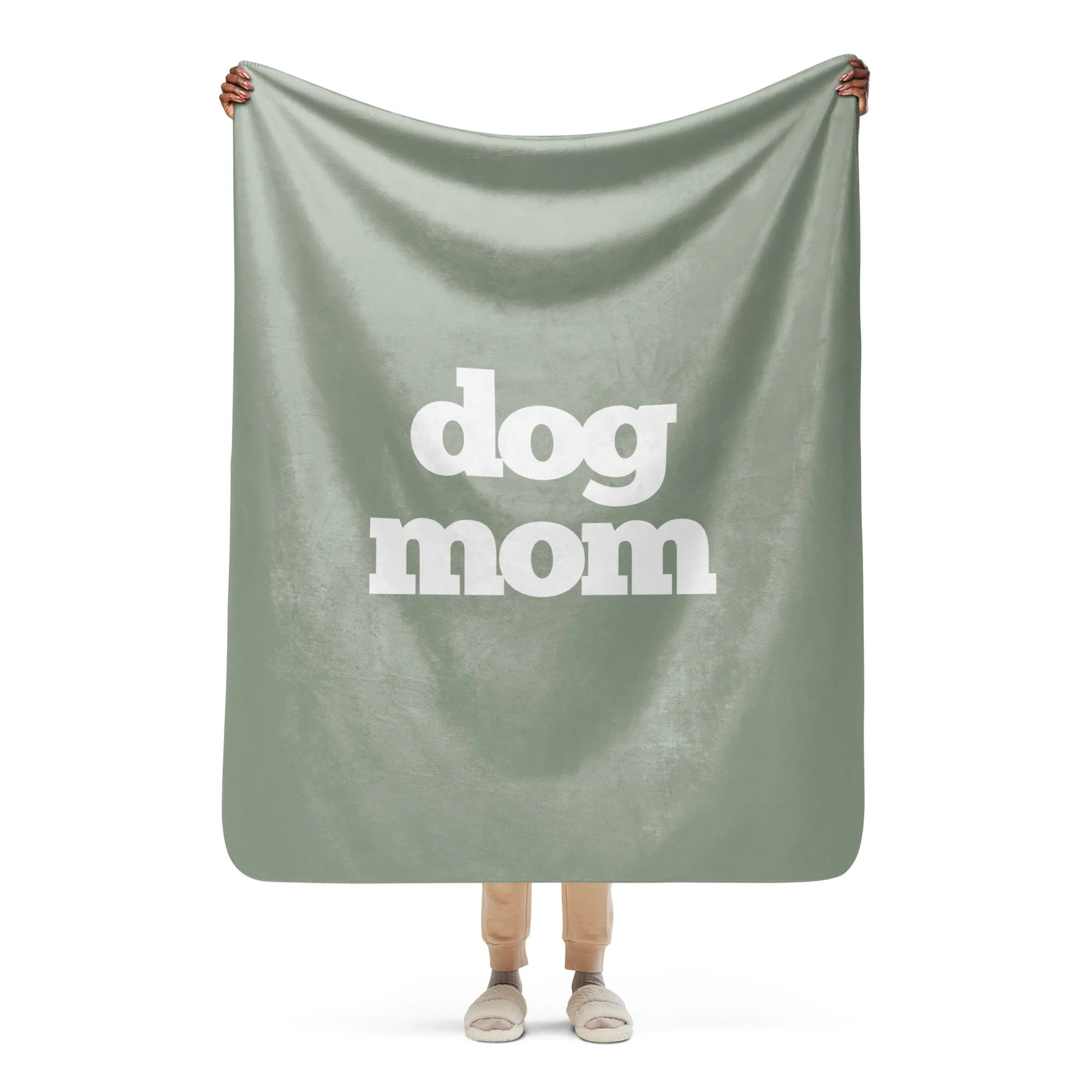 Dog Mom Neutrals Premium Sherpa Blanket