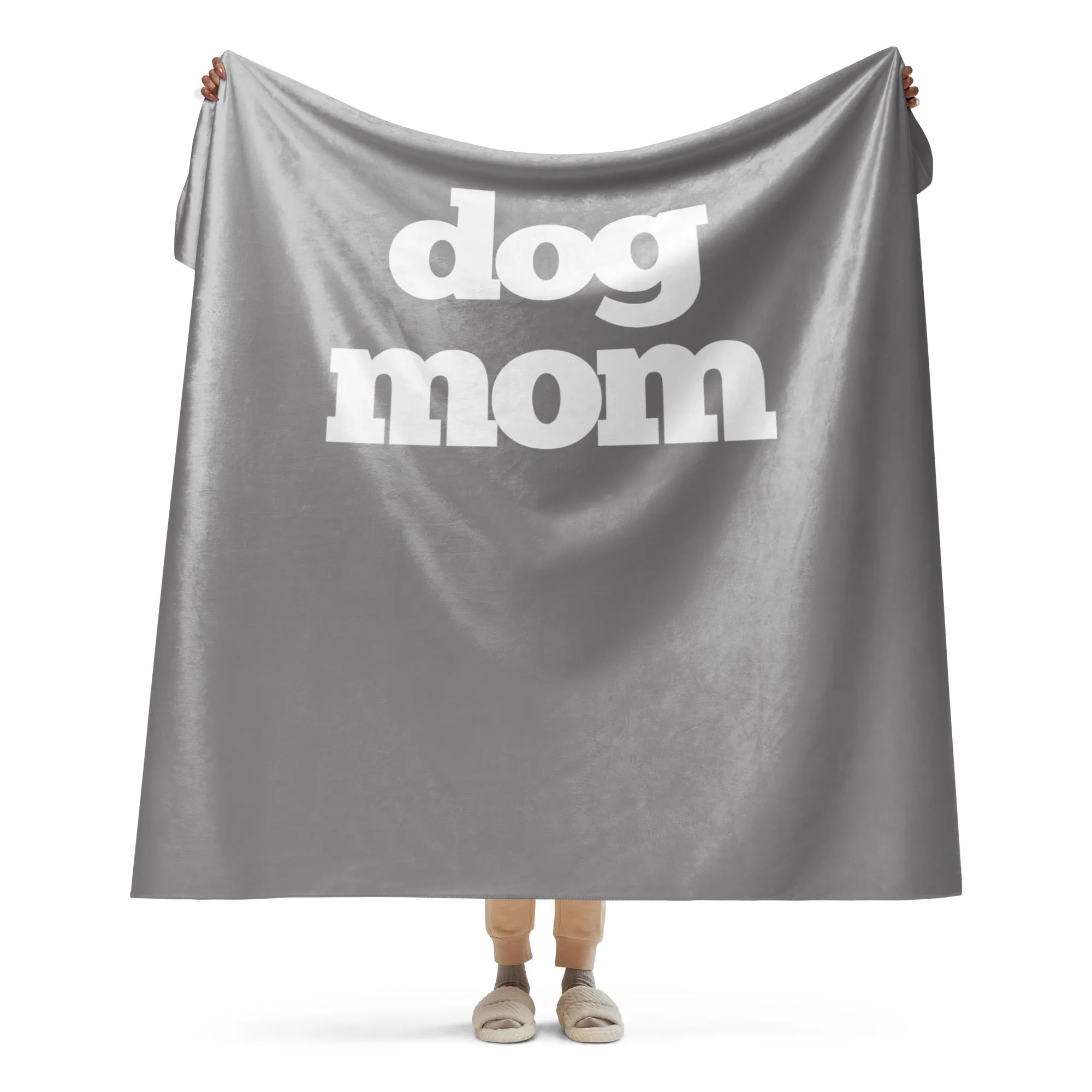 Dog Mom Neutrals Premium Sherpa Blanket