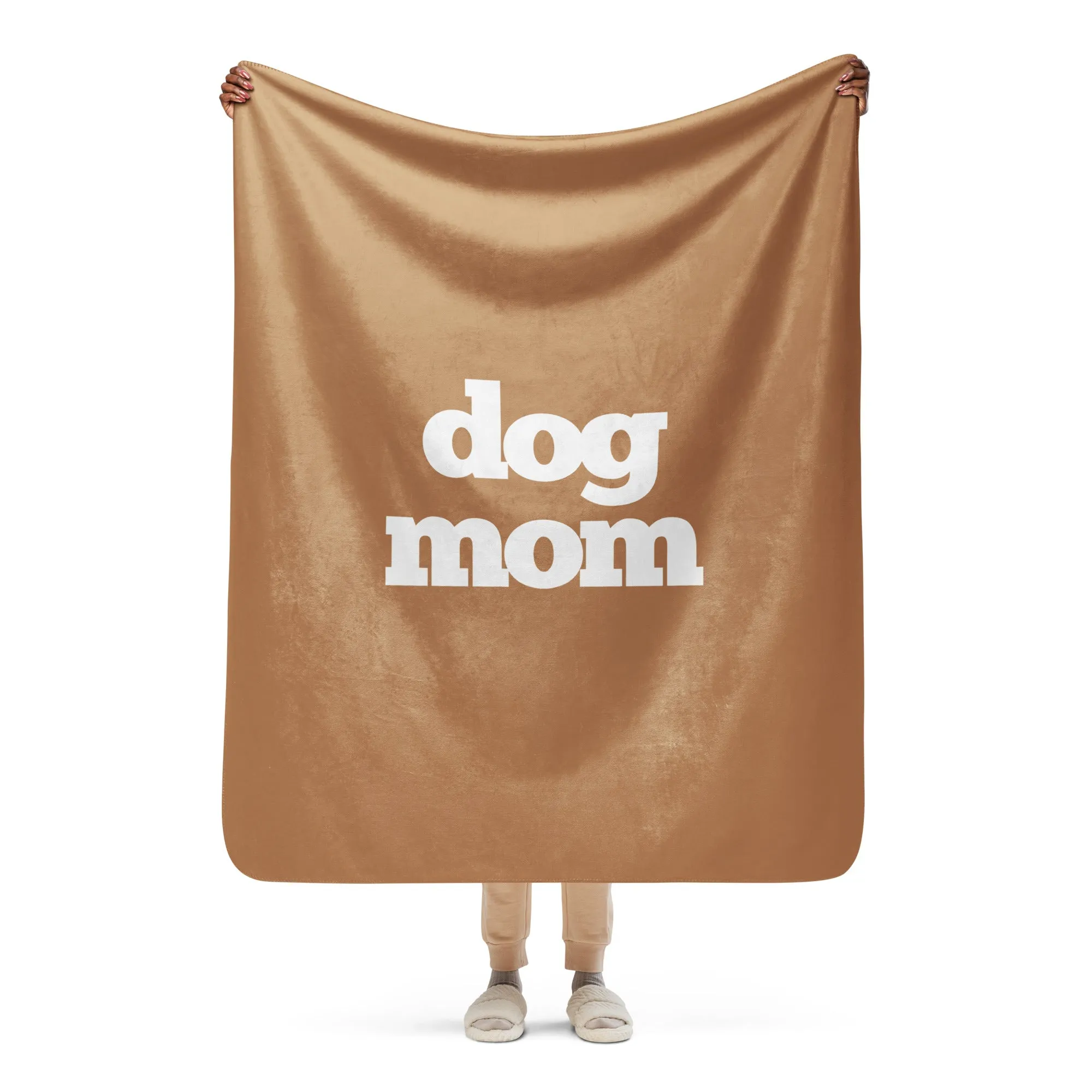 Dog Mom Neutrals Premium Sherpa Blanket