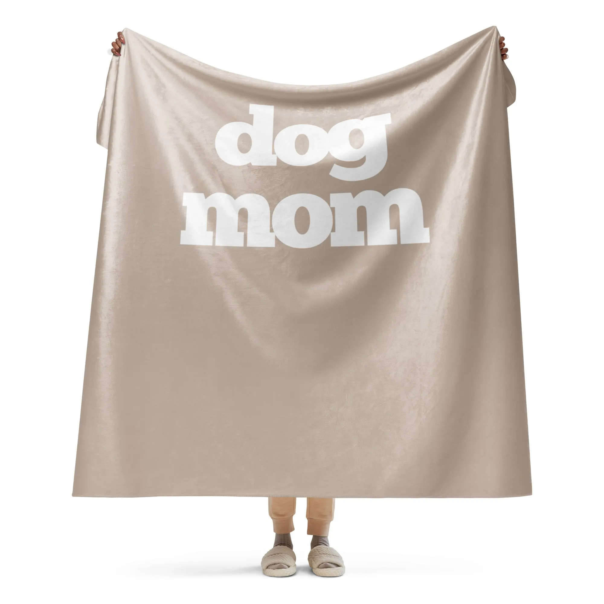 Dog Mom Neutrals Premium Sherpa Blanket
