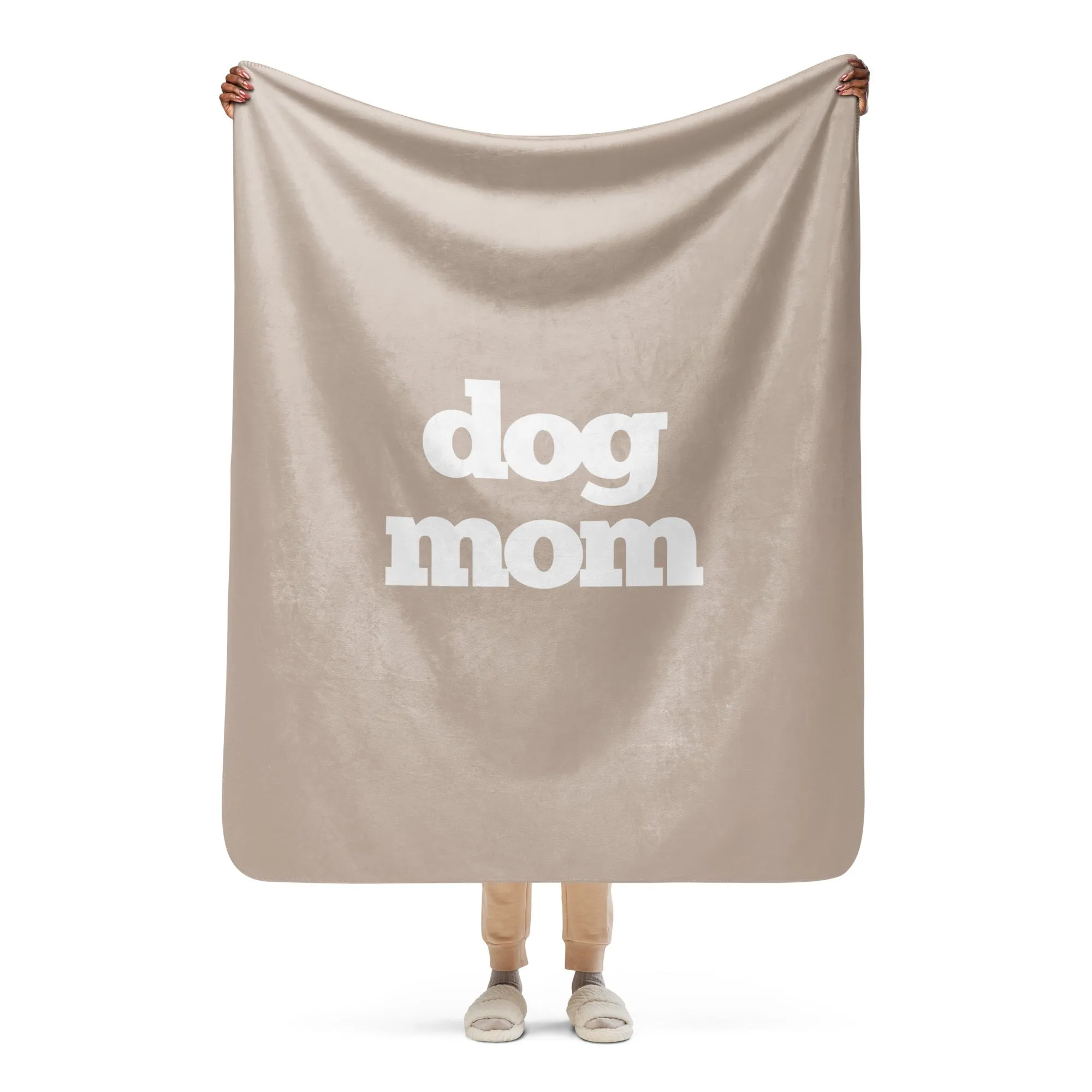 Dog Mom Neutrals Premium Sherpa Blanket