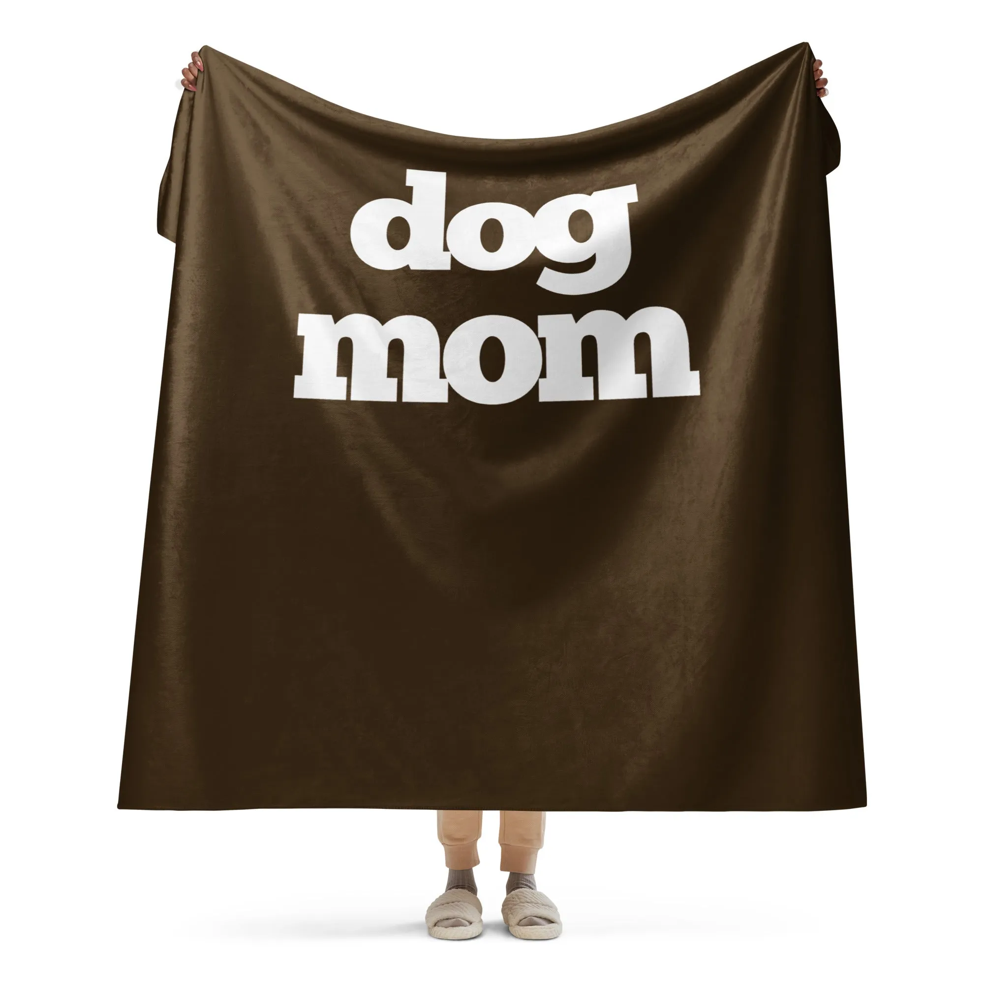 Dog Mom Neutrals Premium Sherpa Blanket