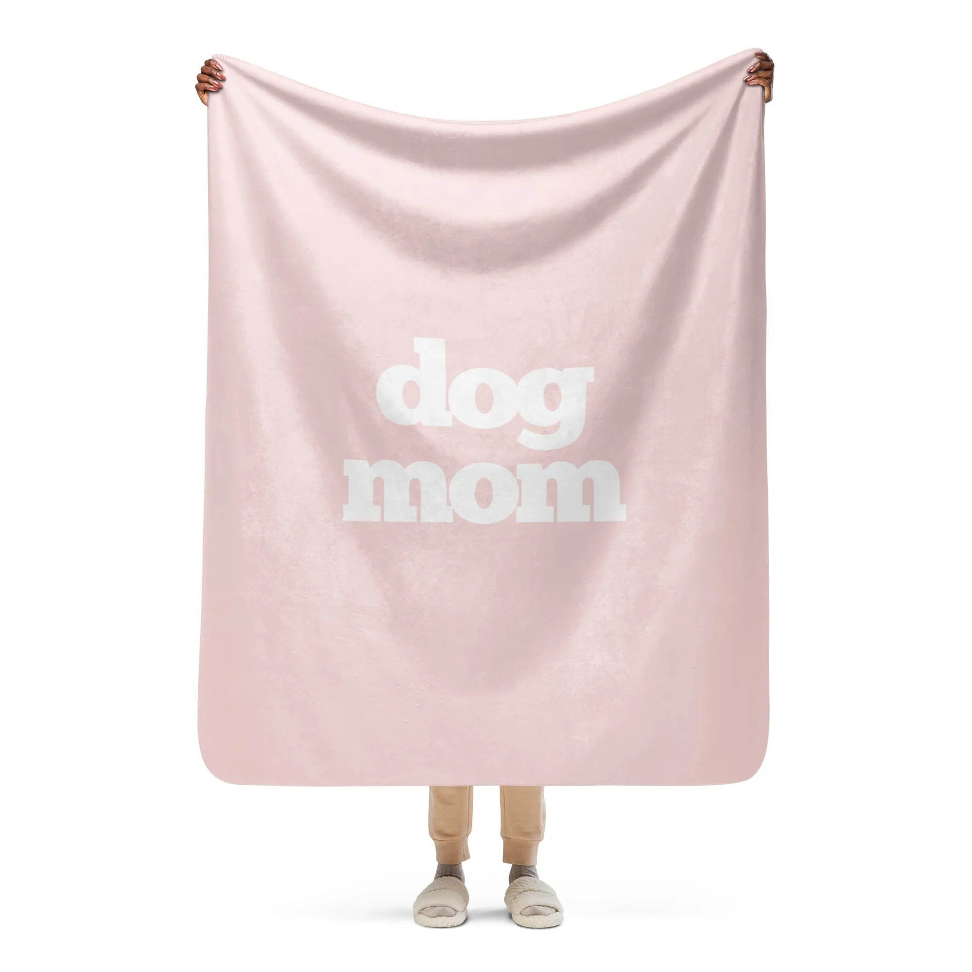 Dog Mom Neutrals Premium Sherpa Blanket