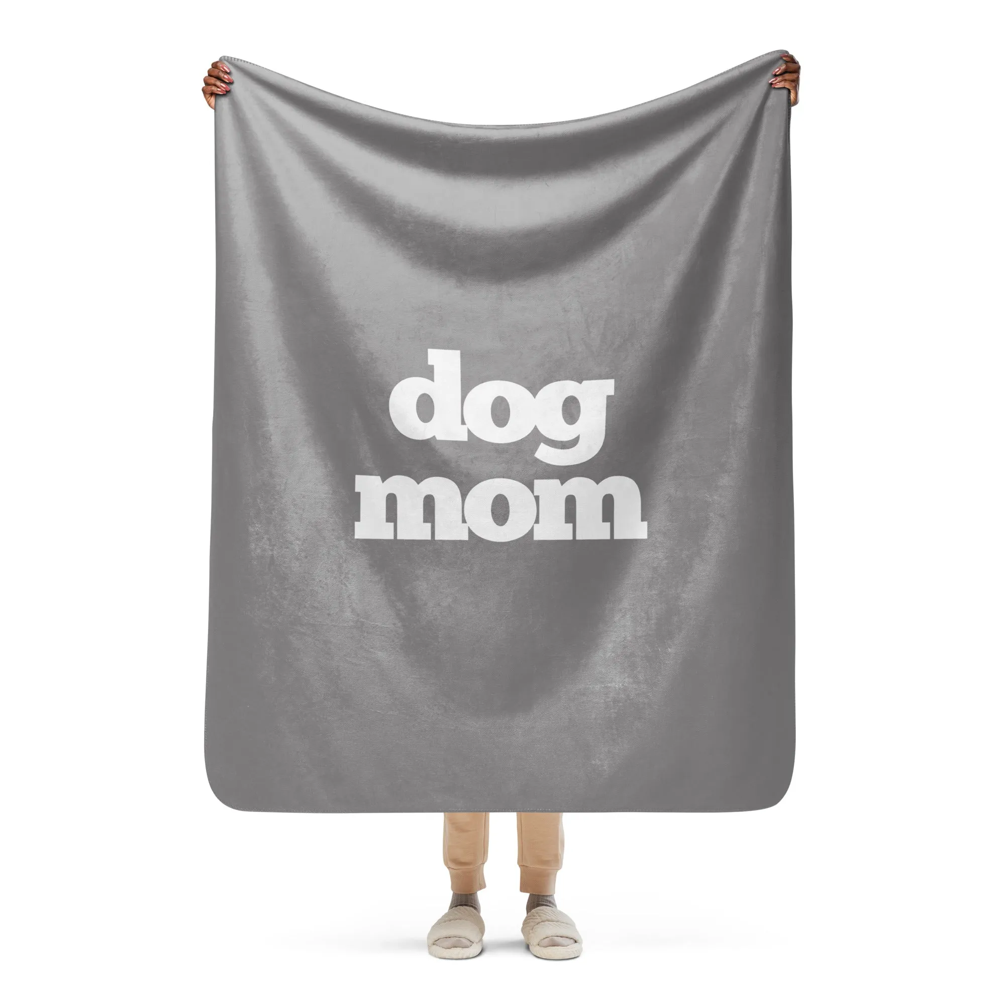 Dog Mom Neutrals Premium Sherpa Blanket
