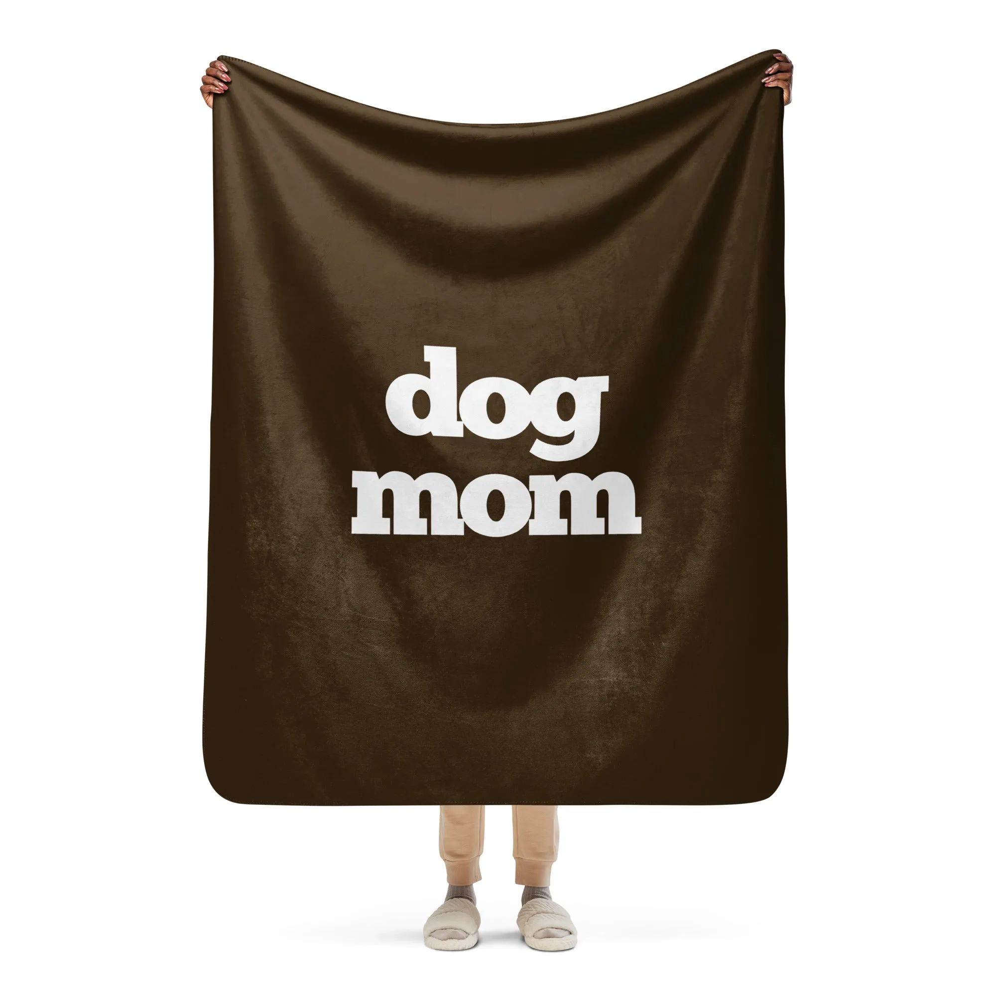 Dog Mom Neutrals Premium Sherpa Blanket