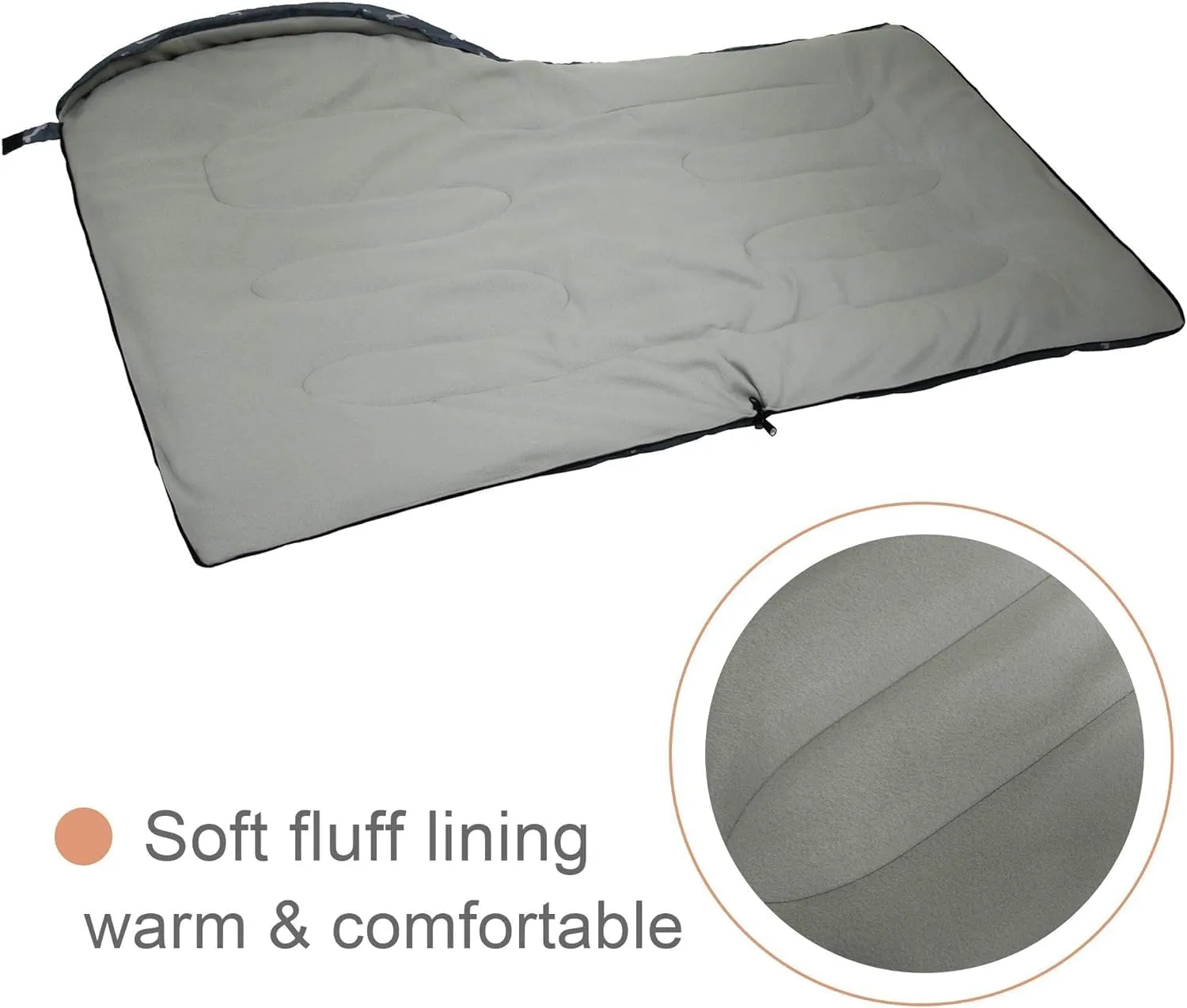 Dog Sleeping Bag Waterproof Warm Packable Dog Bed Mat with Storage Bag for Indoor Outdoor Travel Camping Hiking Backpacking(Bone,L)