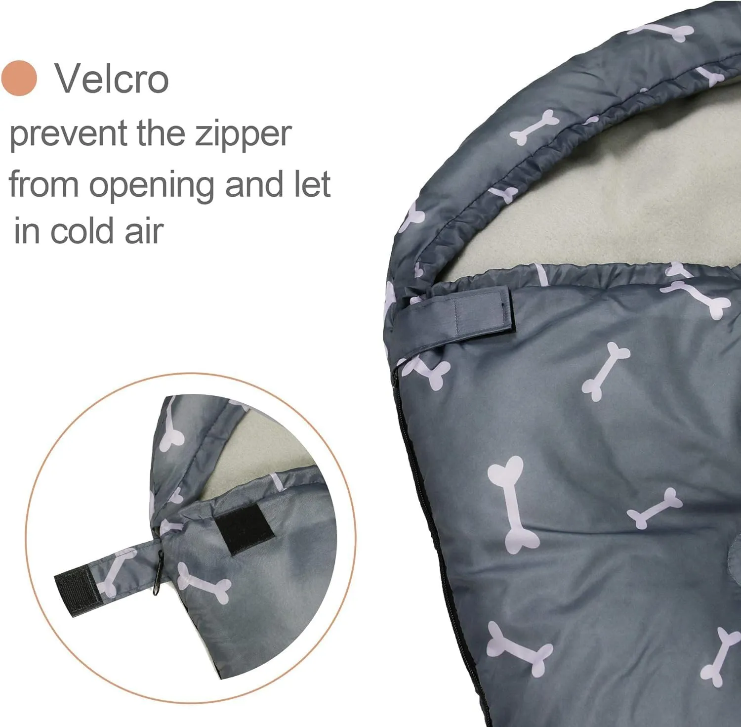 Dog Sleeping Bag Waterproof Warm Packable Dog Bed Mat with Storage Bag for Indoor Outdoor Travel Camping Hiking Backpacking(Bone,L)