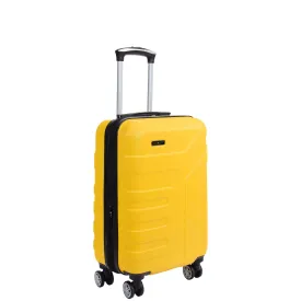 DR575 Expandable Hard Shell Cabin Luggage With Four Wheels Yellow