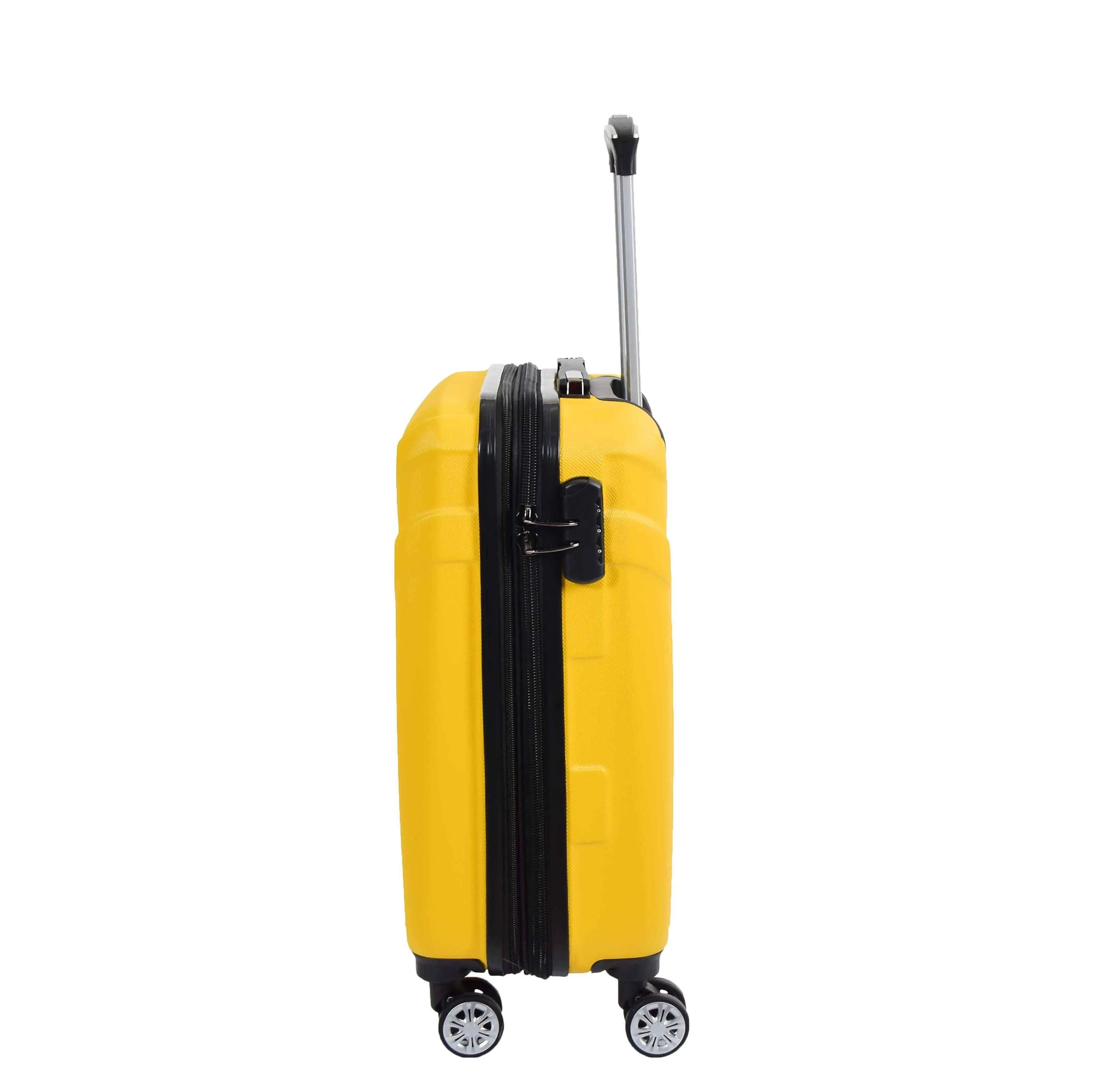 DR575 Expandable Hard Shell Cabin Luggage With Four Wheels Yellow